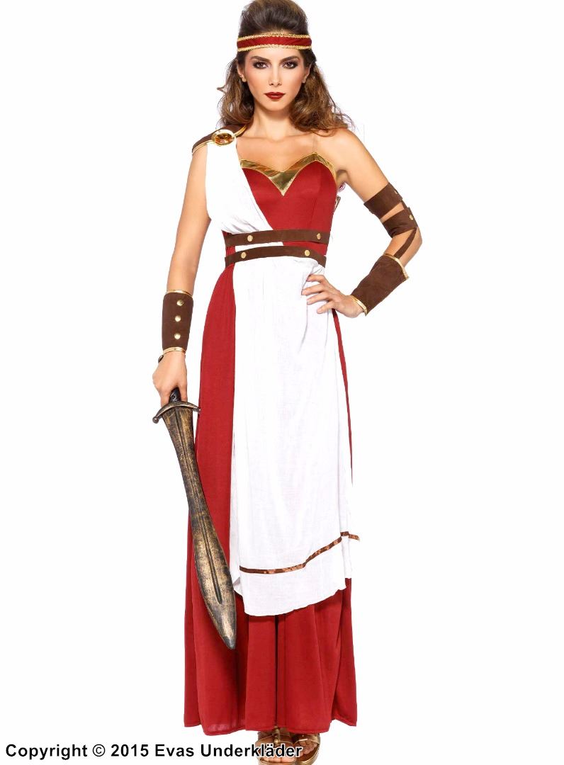 Spartansk krigargudinna, maskeraddräkt i 3 delar